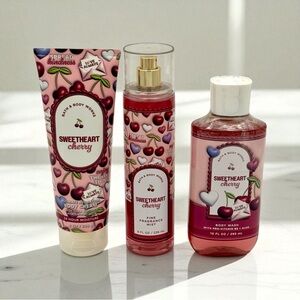 Bath & Body Works Sweetheart Cherry Lotion Body Care Gift Set NWT